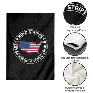 US Pride 4th of July Garden Flag Bold Stripes Bright Stars Brave Hearts American Patriotic TS02 Print Your Wear