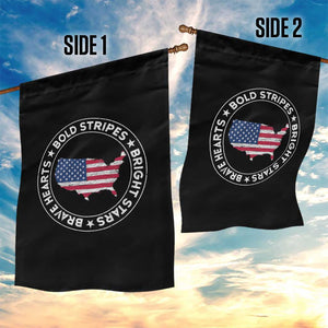 US Pride 4th of July Garden Flag Bold Stripes Bright Stars Brave Hearts American Patriotic TS02 Print Your Wear