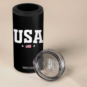USA 4 in 1 Can Cooler Tumbler American Flag Patriotic 4th of July TS10 Print Your Wear