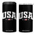 USA 4 in 1 Can Cooler Tumbler American Flag Patriotic 4th of July TS10 One Size: 16 oz Black Print Your Wear