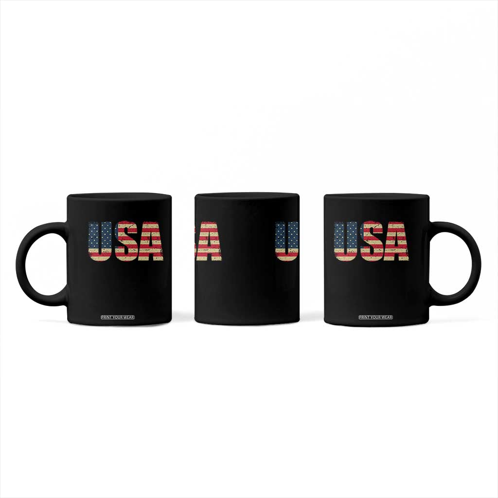 USA American Flag Coffee Mug Retro Vintage Patriotic TS02 Print Your Wear