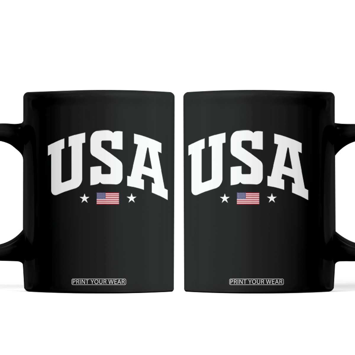 USA Coffee Mug American Flag Patriotic 4th of July TS10 Black Print Your Wear