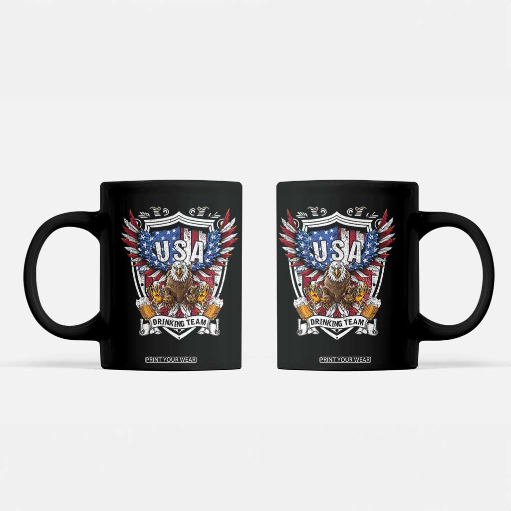USA Drinking Team Coffee Mug TS09 Black Print Your Wear