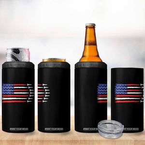 USA Flag Rocket 4 in 1 Can Cooler Tumbler Patriotic Space Red White Blue 4th of July TS10 Print Your Wear