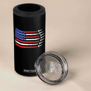 USA Flag Rocket 4 in 1 Can Cooler Tumbler Patriotic Space Red White Blue 4th of July TS10 Print Your Wear
