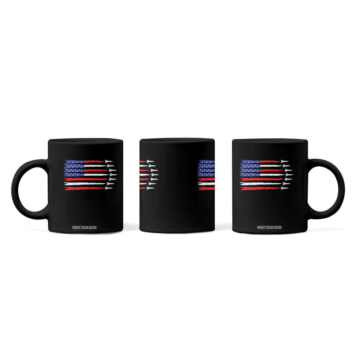 USA Flag Rocket Coffee Mug Patriotic Space Red White Blue 4th of July TS10 Print Your Wear