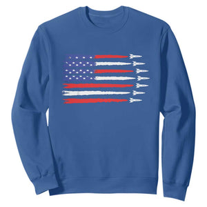 USA Flag Rocket Sweatshirt Patriotic Space Red White Blue 4th of July TS10 Royal Blue Print Your Wear