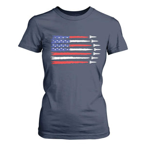 USA Flag Rocket T Shirt For Women Patriotic Space Red White Blue 4th of July TS10 Navy Print Your Wear