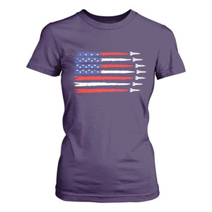 USA Flag Rocket T Shirt For Women Patriotic Space Red White Blue 4th of July TS10 Purple Print Your Wear