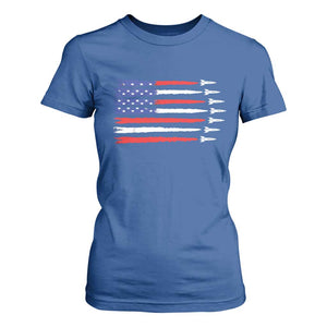 USA Flag Rocket T Shirt For Women Patriotic Space Red White Blue 4th of July TS10 Royal Blue Print Your Wear