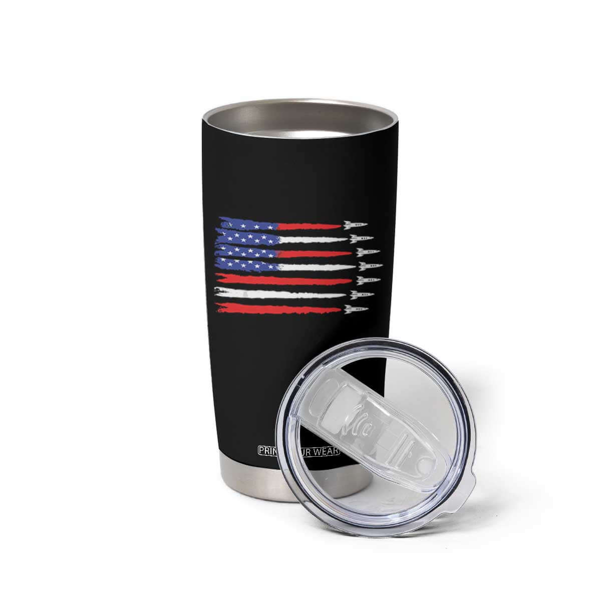 USA Flag Rocket Tumbler Cup Patriotic Space Red White Blue 4th of July TS10 Print Your Wear