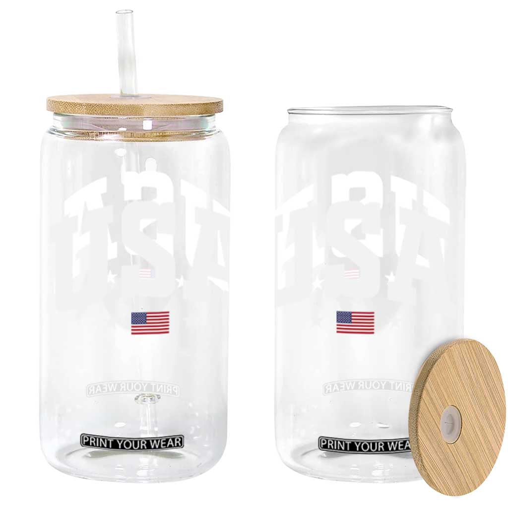 USA Glass Can American Flag Patriotic 4th of July TS10 Black Print Your Wear