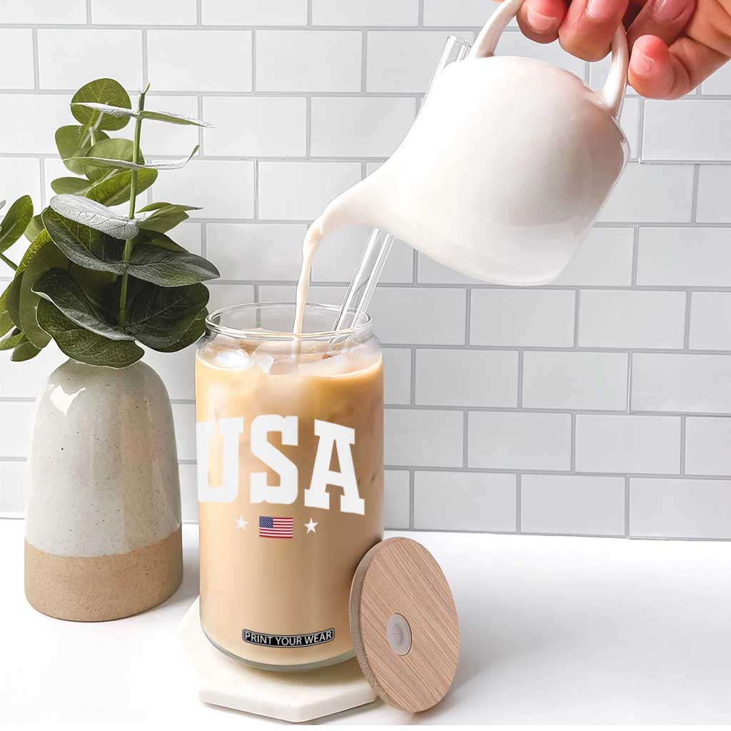 USA Glass Can American Flag Patriotic 4th of July TS10 Print Your Wear