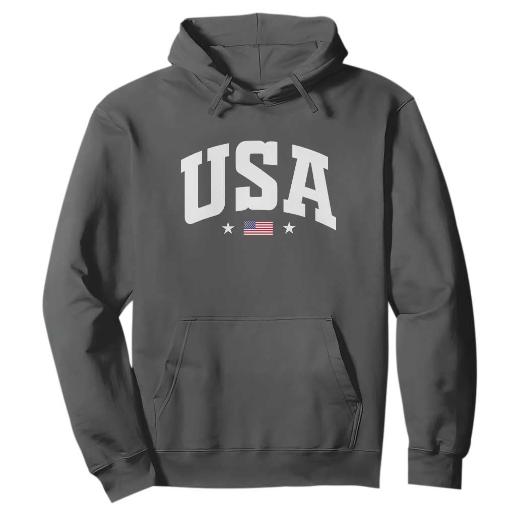USA Hoodie American Flag Patriotic 4th of July TS10 Dark Heather Print Your Wear