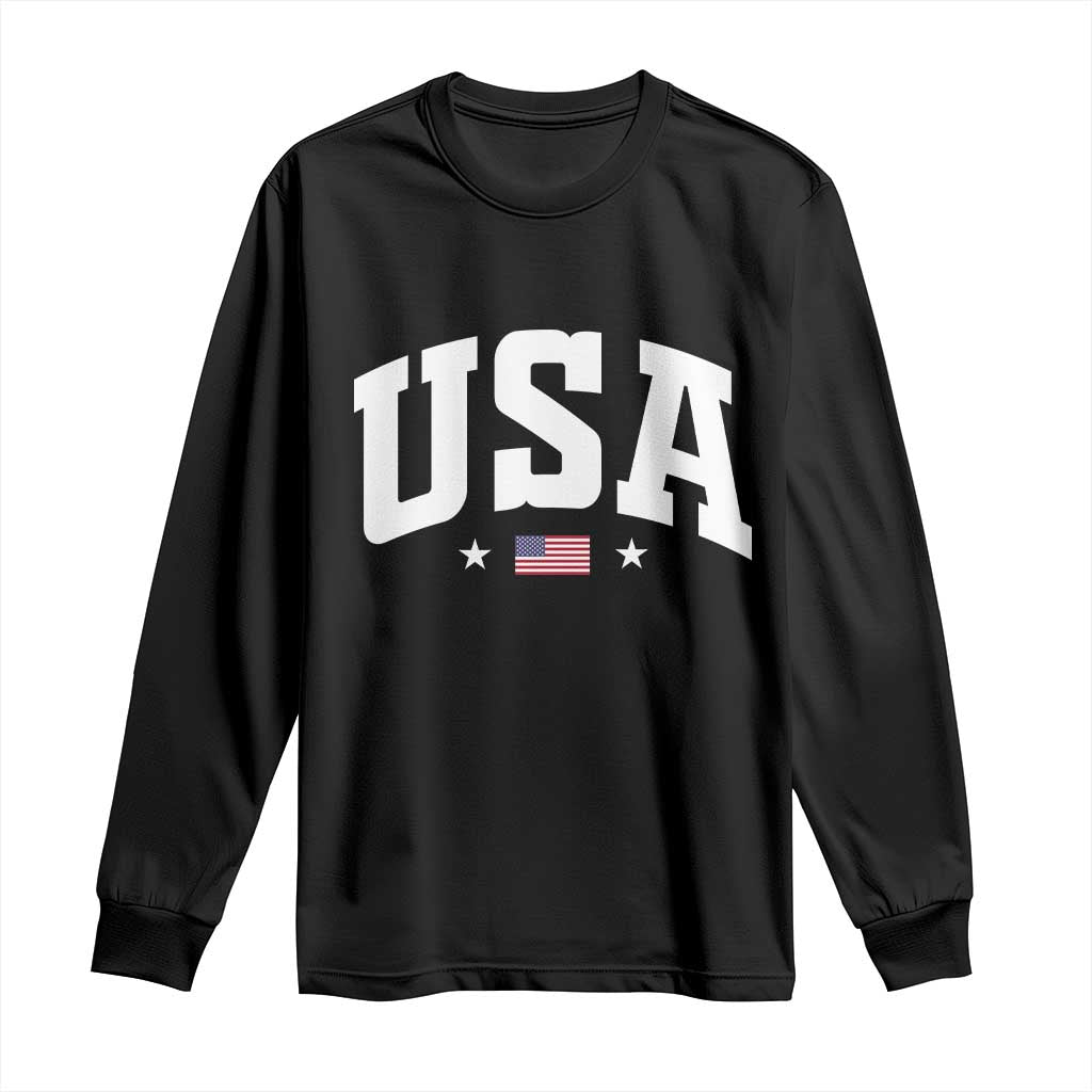 USA Long Sleeve Shirt American Flag Patriotic 4th of July TS10 Black Print Your Wear