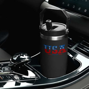 USA Patriotic Flip Straw Tumbler Red White Blue Stars TS02 Print Your Wear