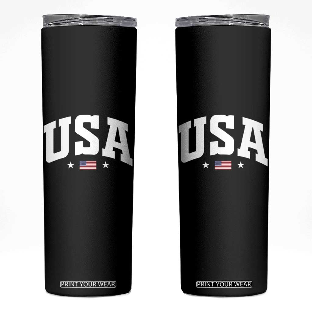 USA Skinny Tumbler American Flag Patriotic 4th of July TS10 Black Print Your Wear