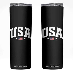 USA Skinny Tumbler American Flag Patriotic 4th of July TS10 Black Print Your Wear