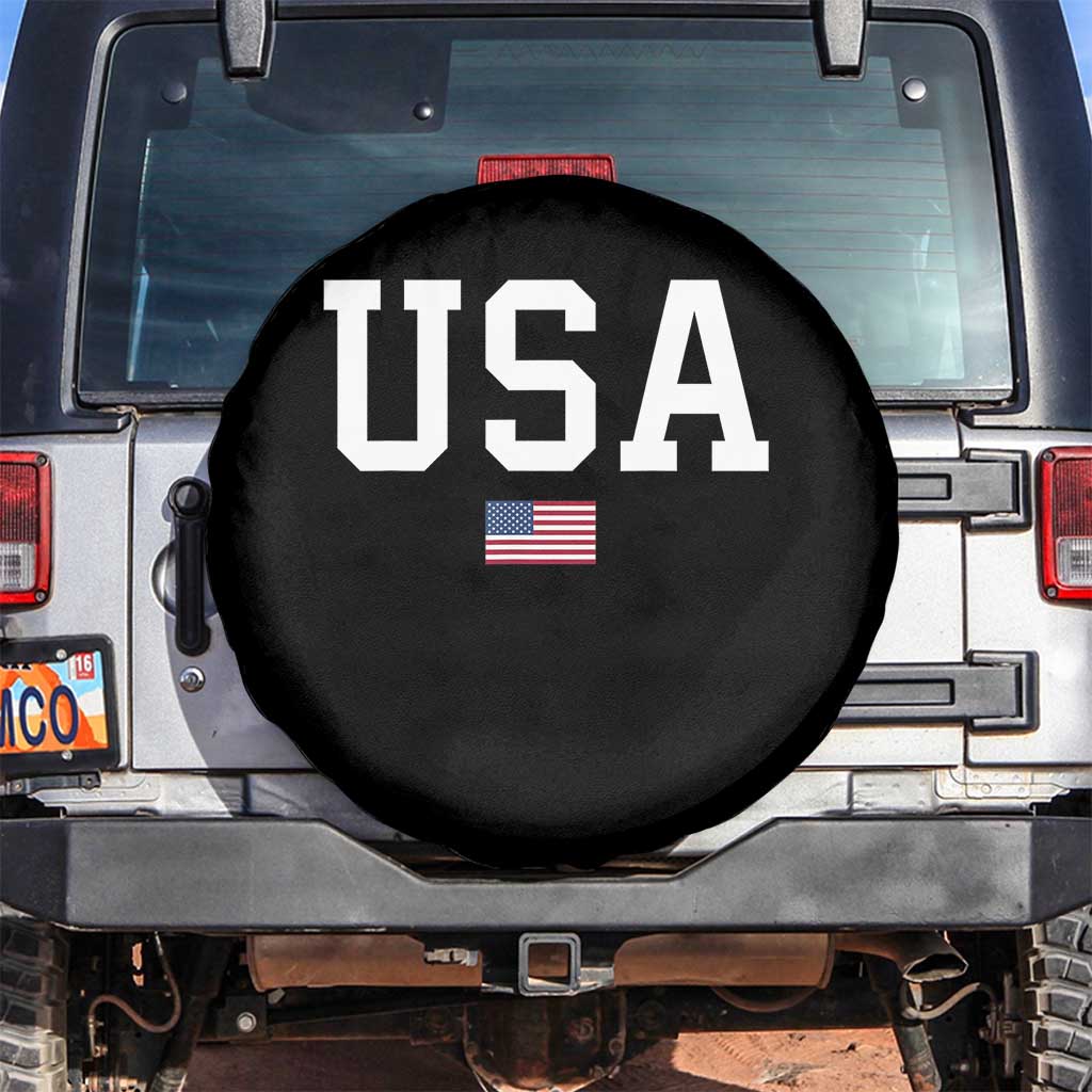 USA Spare Tire Cover Patriotic American Flag TS02 No hole Black Print Your Wear