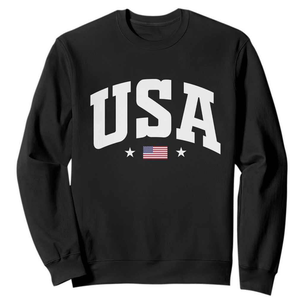 USA Sweatshirt American Flag Patriotic 4th of July TS10 Black Print Your Wear