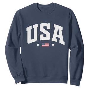USA Sweatshirt American Flag Patriotic 4th of July TS10 Navy Print Your Wear
