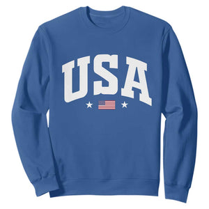 USA Sweatshirt American Flag Patriotic 4th of July TS10 Royal Blue Print Your Wear