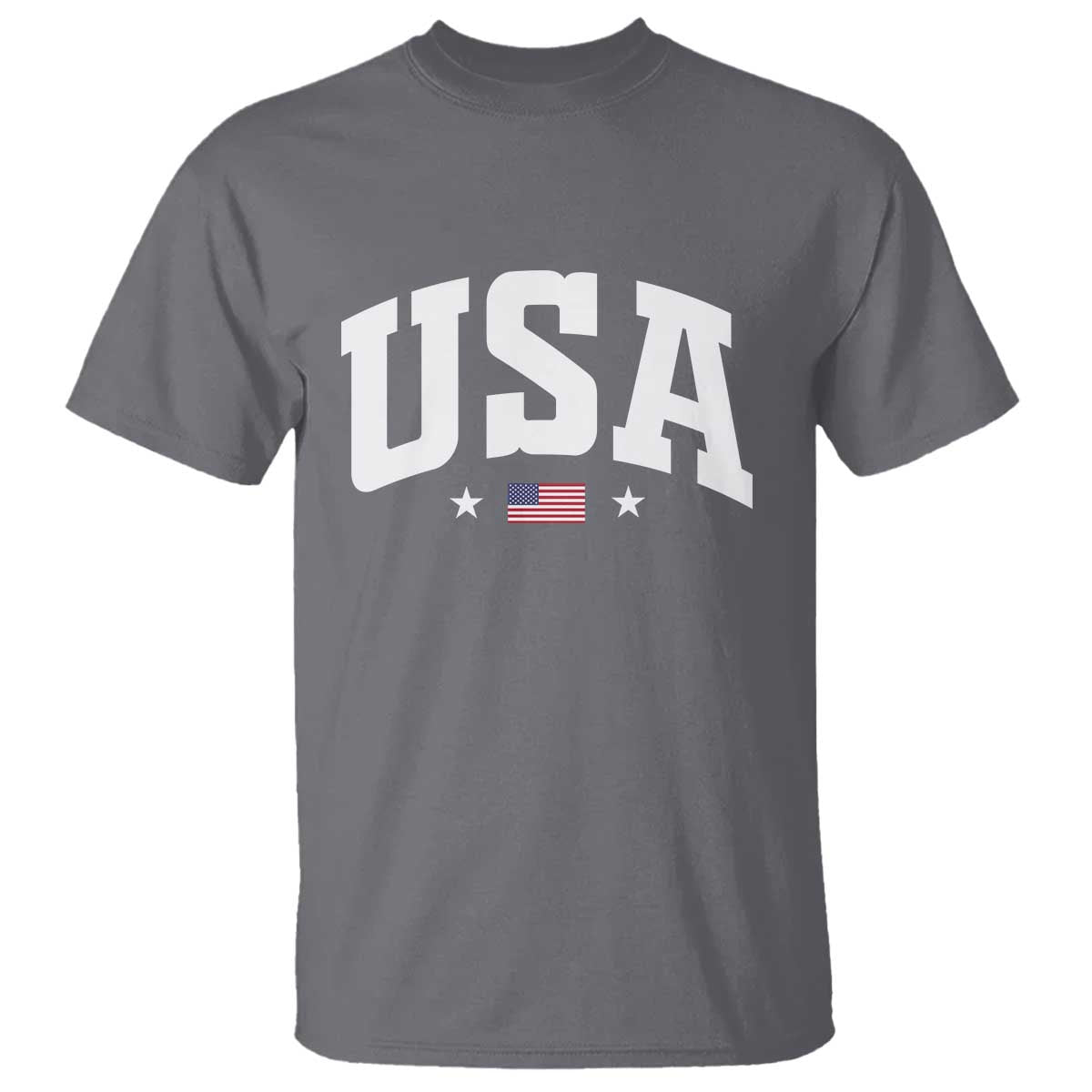 USA T Shirt American Flag Patriotic 4th of July TS10 Charcoal Print Your Wear