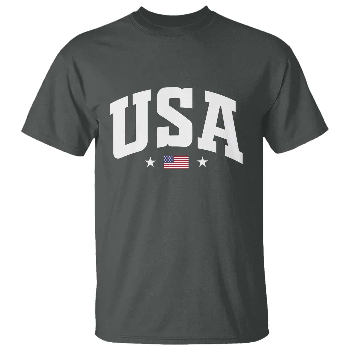 USA T Shirt American Flag Patriotic 4th of July TS10 Dark Heather Print Your Wear