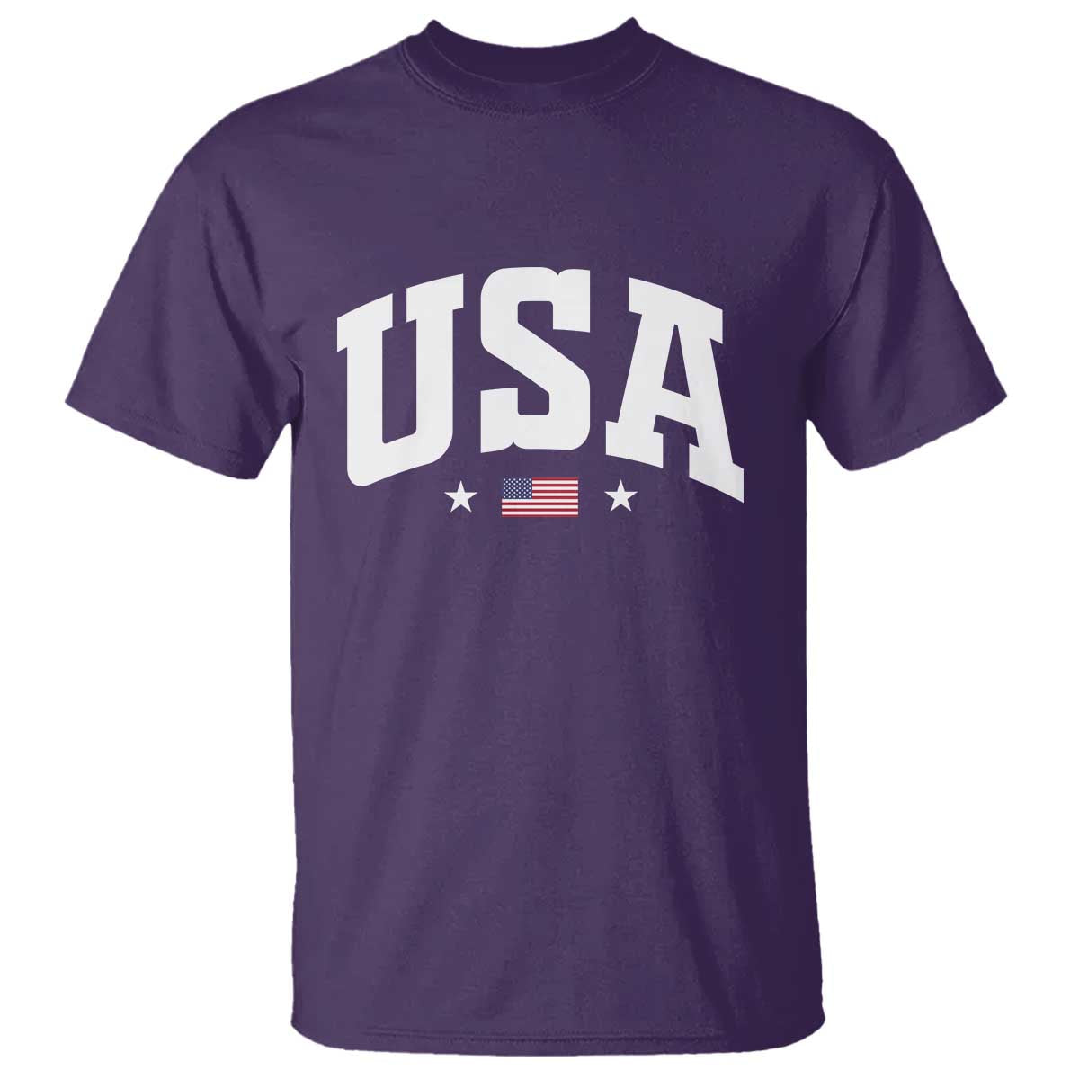USA T Shirt American Flag Patriotic 4th of July TS10 Purple Print Your Wear