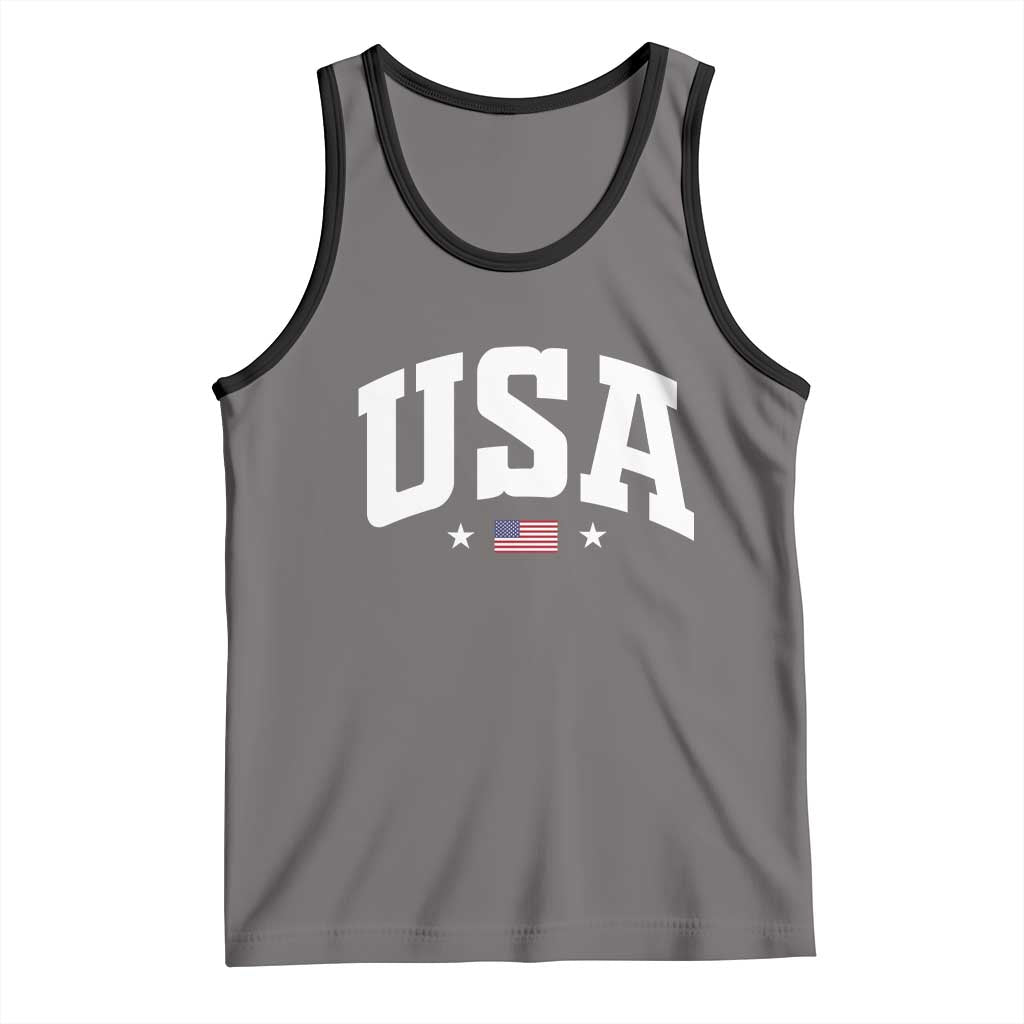 USA Tank Top American Flag Patriotic 4th of July TS10 Deep Heather Black Print Your Wear