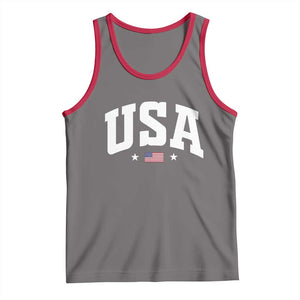 USA Tank Top American Flag Patriotic 4th of July TS10 Deep Heather Red Print Your Wear