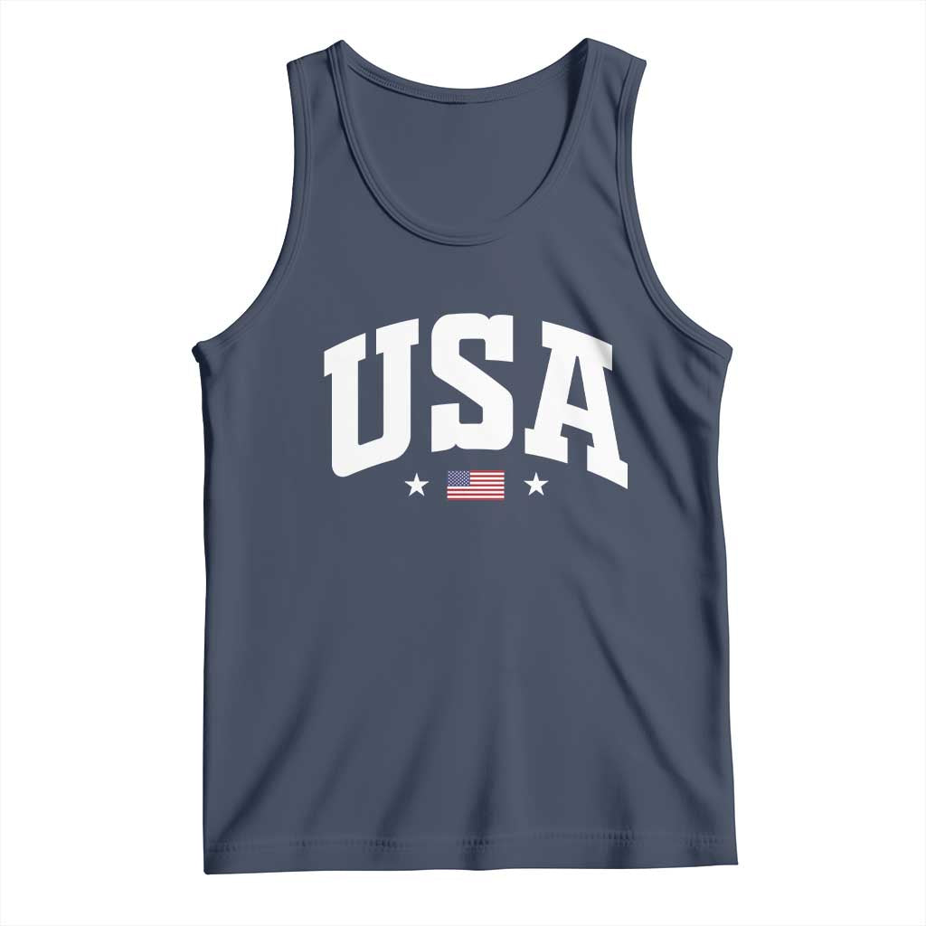 USA Tank Top American Flag Patriotic 4th of July TS10 Navy Print Your Wear