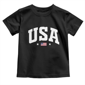 USA Toddler T Shirt American Flag Patriotic 4th of July TS10 Black Print Your Wear