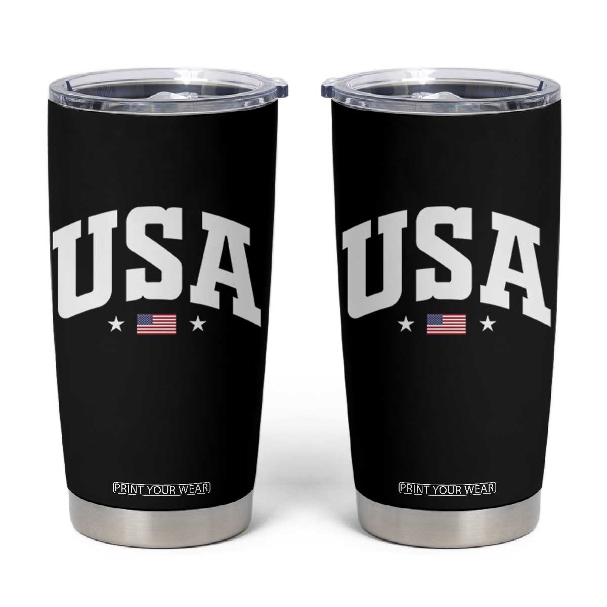 USA Tumbler Cup American Flag Patriotic 4th of July TS10 Black Print Your Wear
