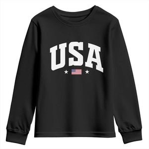 USA Youth Sweatshirt American Flag Patriotic 4th of July TS10 Black Print Your Wear
