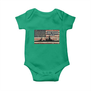 USS Texas BB35 WW1 WW2 Battleship USA American Flag Baby Onesie TS11 Irish Green Print Your Wear