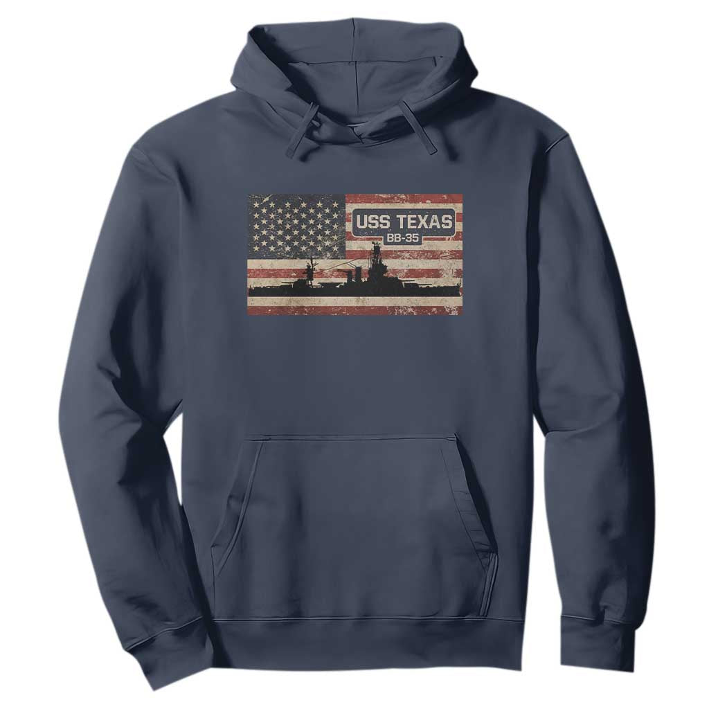 USS Texas BB35 WW1 WW2 Battleship USA American Flag Hoodie TS11 Navy Print Your Wear