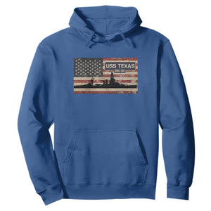USS Texas BB35 WW1 WW2 Battleship USA American Flag Hoodie TS11 Royal Blue Print Your Wear