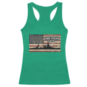 USS Texas BB35 WW1 WW2 Battleship USA American Flag Racerback Tank Top TS11 Irish Green Print Your Wear