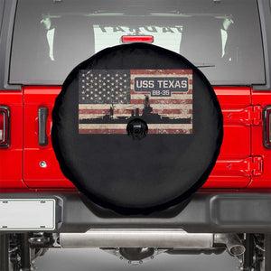 USS Texas BB35 WW1 WW2 Battleship USA American Flag Spare Tire Cover TS11 Black Print Your Wear
