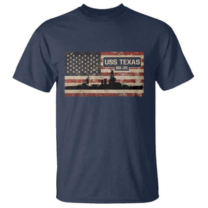 USS Texas BB35 WW1 WW2 Battleship USA American Flag T Shirt TS11 Navy Print Your Wear