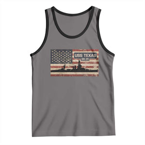 USS Texas BB35 WW1 WW2 Battleship USA American Flag Tank Top TS11 Deep Heather Black Print Your Wear