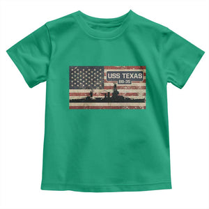 USS Texas BB35 WW1 WW2 Battleship USA American Flag Toddler T Shirt TS11 Irish Green Print Your Wear
