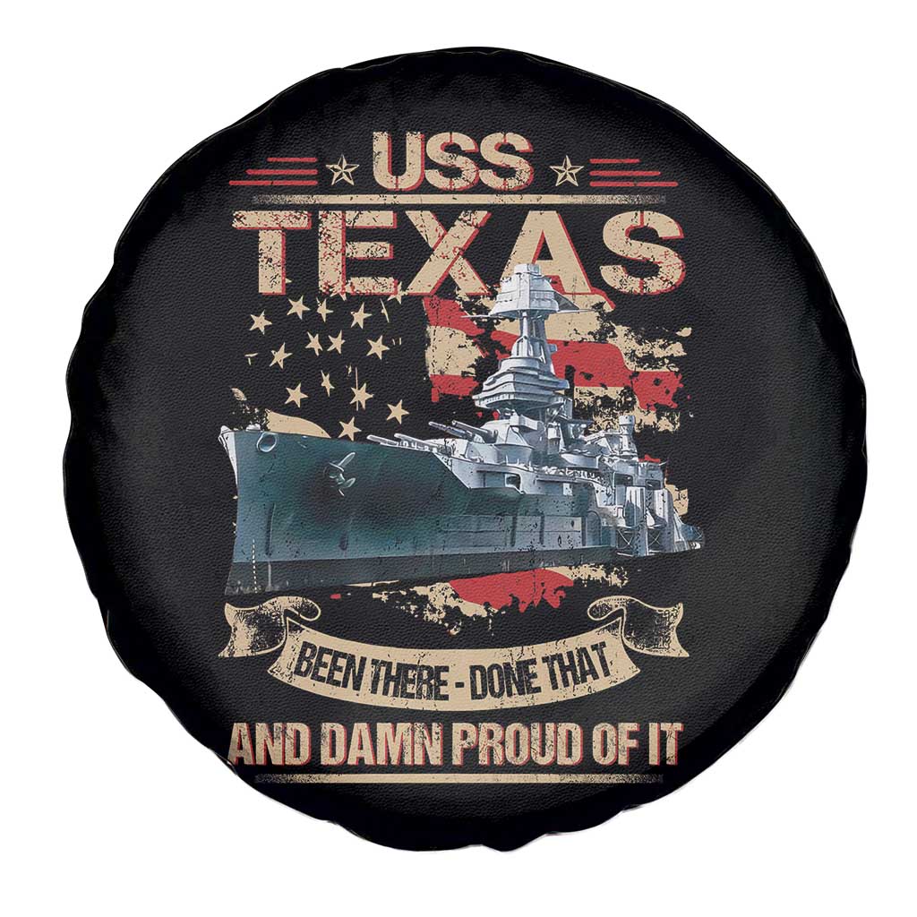 USS Texas Been There Done That And Damn Proud Of It Spare Tire Cover Battleship USA American Flag TS11 Print Your Wear