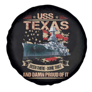 USS Texas Been There Done That And Damn Proud Of It Spare Tire Cover Battleship USA American Flag TS11 Print Your Wear