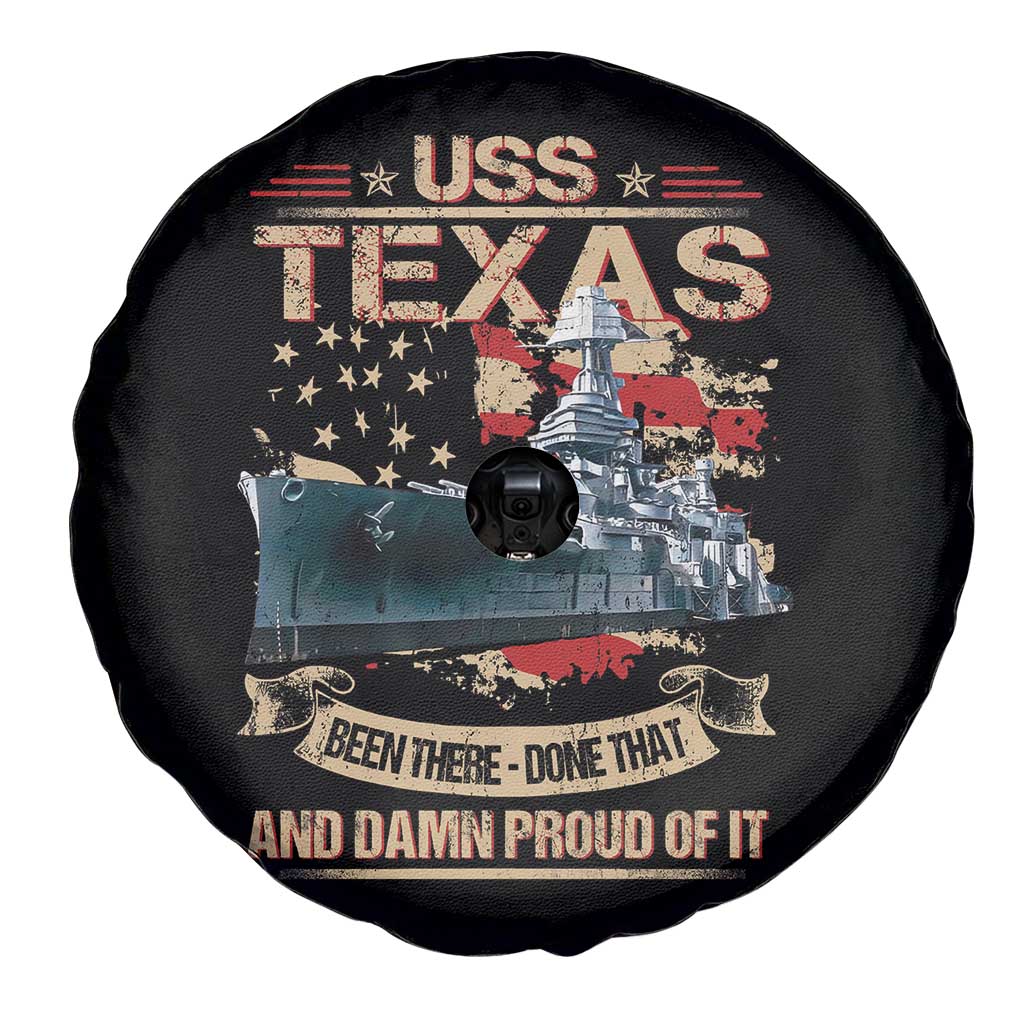 USS Texas Been There Done That And Damn Proud Of It Spare Tire Cover Battleship USA American Flag TS11 Print Your Wear