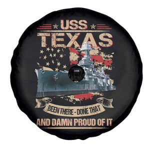USS Texas Been There Done That And Damn Proud Of It Spare Tire Cover Battleship USA American Flag TS11 Print Your Wear