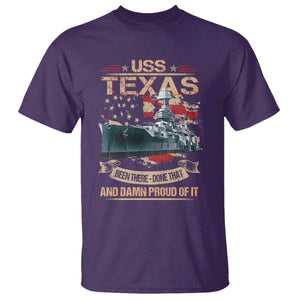 USS Texas Been There Done That And Damn Proud Of It T Shirt Battleship USA American Flag TS11 Purple Print Your Wear