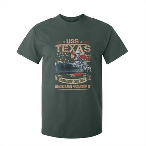 USS Texas Been There Done That And Damn Proud Of It T Shirt For Kid Battleship USA American Flag TS11 Dark Forest Green Print Your Wear