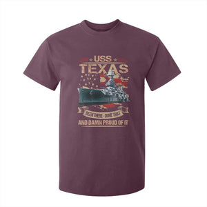 USS Texas Been There Done That And Damn Proud Of It T Shirt For Kid Battleship USA American Flag TS11 Maroon Print Your Wear